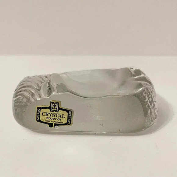 Vintage Crystal Easter Bunny Rabbit Paperweight Yugoslavia by Zajecar - Picture 9 of 15